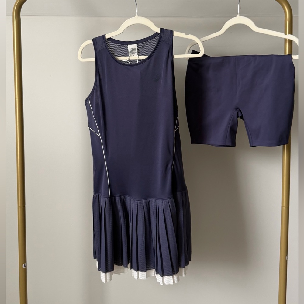 Asics Navy Performance Tennis Dress with Matching Shorts